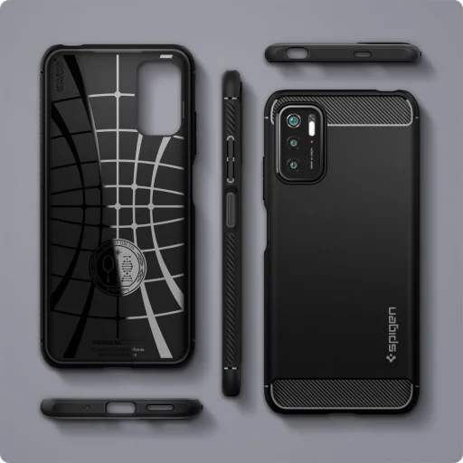 XIAOMI POCO M3 PRO 5G / REDMI NOTE 10 5G Spigen Rugged Armor tok matt fekete (ACS03367) - 13