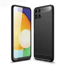 Samsung A22 4G Tech-Protect carbon mintájú TPU tok fekete