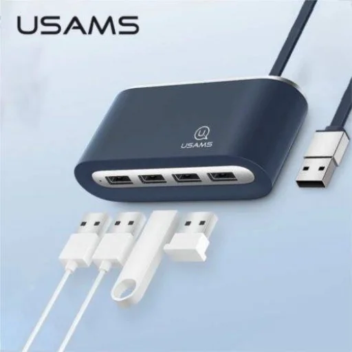 Usams Adapter HUB 4xUSB 2.0 Kék - 1
