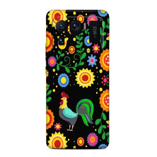XIAOMI MI 11 ULTRA Casegadget fekete kakas mintás tok - 1