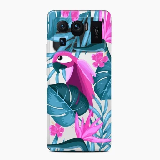 XIAOMI MI 11 PRO papagáj és levél mintás tok - 1