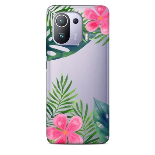 XIAOMI MI 11 PRO Casegadget levél és virág mintás tok - 1