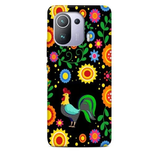 XIAOMI MI 11 PRO Casegadget fekete kakas mintás tok - 1