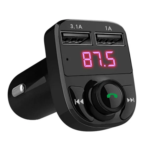 Bluetooth 4.0 2xUSB FM Transmitter 3.1A Töltéssel, TF / microSD kártyaolvasóval X3 fekete - 1