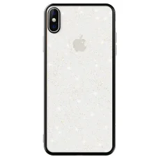 iPhone 12 Pro Max Sulada Glitter tok átlátszó/fekete