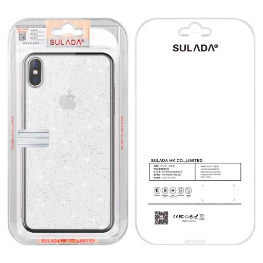 iPhone 12/ 12 Pro SULADA Glitter tok átlátszó/fekete - 7