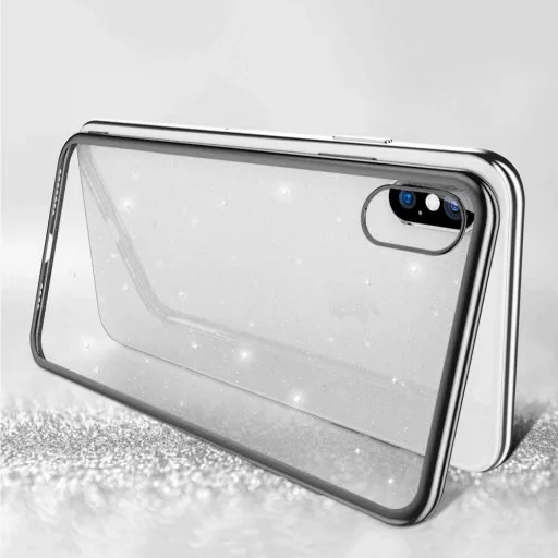 iPhone 12/ 12 Pro SULADA Glitter tok átlátszó/fekete - 12