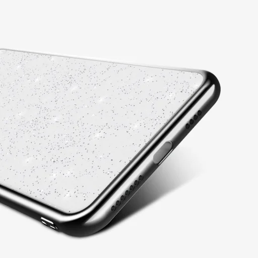 iPhone 12/ 12 Pro SULADA Glitter tok átlátszó/fekete - 5