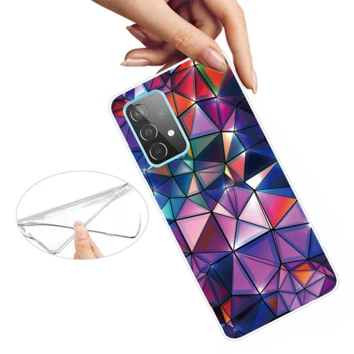 Samsung Galaxy A52 4G / 5G Slim Art Marble TPU tok háromszög mintás - 3