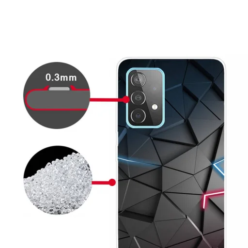 SAMSUNG GALAXY A52 4G / 5G Slim Art Marble TPU tok háromszög mintás fekete - 4