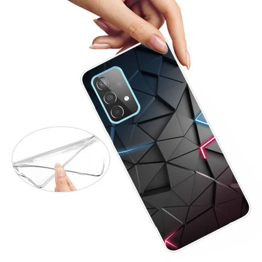 SAMSUNG GALAXY A52 4G / 5G Slim Art Marble TPU tok háromszög mintás fekete - 2