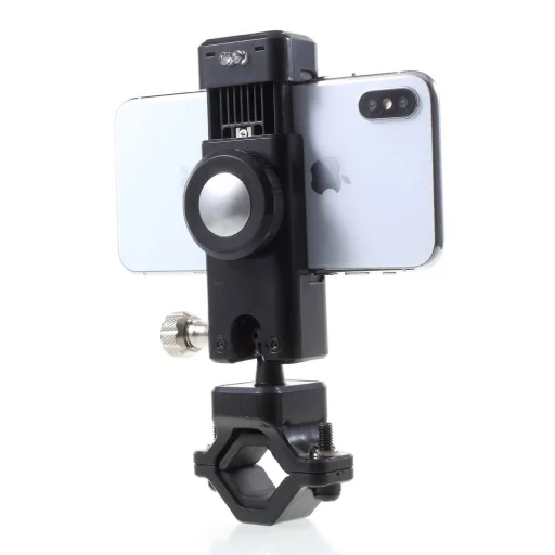 Universális Biciklis telefontartó LED fénnyel, iránytűvel, fekete - 4