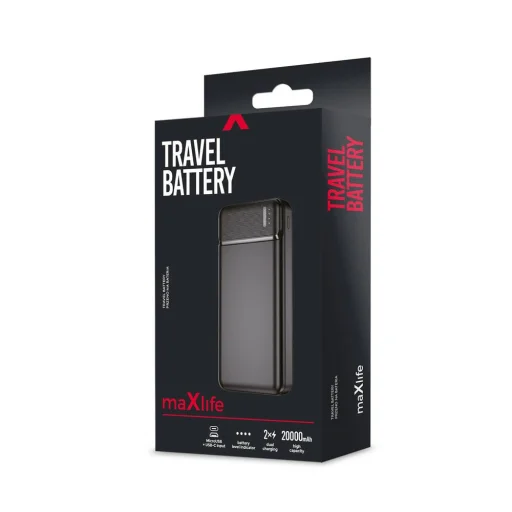 MaxLife MXPB-01 Powerbank 20000mAh micro USB + USB Type-C + 2xUSB fekete - 10