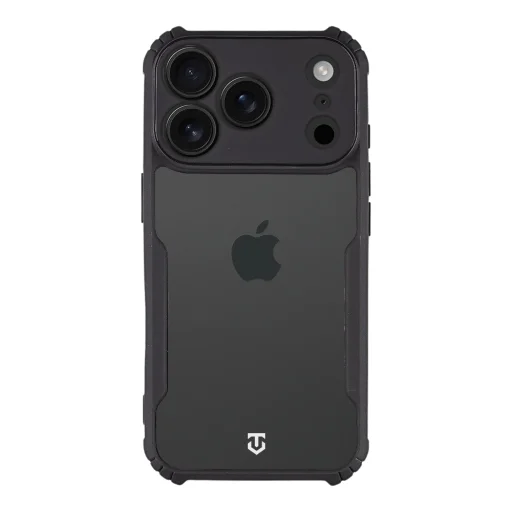 Apple iPhone 18 Pro priehľadné/čierne Tactical Quantum Stealth puzdro - 1