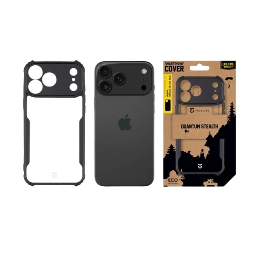 Apple iPhone 18 Pro Max priehľadné/čierne puzdro Tactical Quantum Stealth - 3