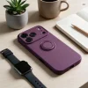 Apple iPhone 17 Pro / 18 Pro tmavočerešňové silikónové puzdro s vyklápacím krúžkom thumbnail