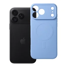  Apple iPhone 17 Pro Max / 18 Pro Max világoskék Silicone Mag Cover tok, MagSafe kompatibilis, kameravédelemmel