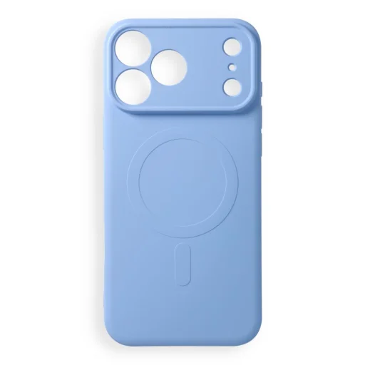  Apple iPhone 17 Pro Max / 18 Pro Max világoskék Silicone Mag Cover tok, MagSafe kompatibilis, kameravédelemmel - 1