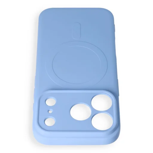  Apple iPhone 17 Pro Max / 18 Pro Max világoskék Silicone Mag Cover tok, MagSafe kompatibilis, kameravédelemmel - 3