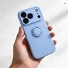 Apple iPhone 17 Pro / 18 Pro svetlomodré silikónové puzdro s prsteňom thumbnail