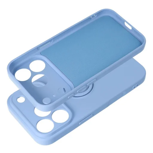 Apple iPhone 17 Pro / 18 Pro svetlomodré silikónové puzdro s prsteňom - 2