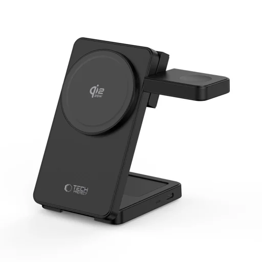 Tech-protect A56 3v1 magnetická bezdrôtová nabíjačka MagSafe 25W Qi2.2 čierna - 5