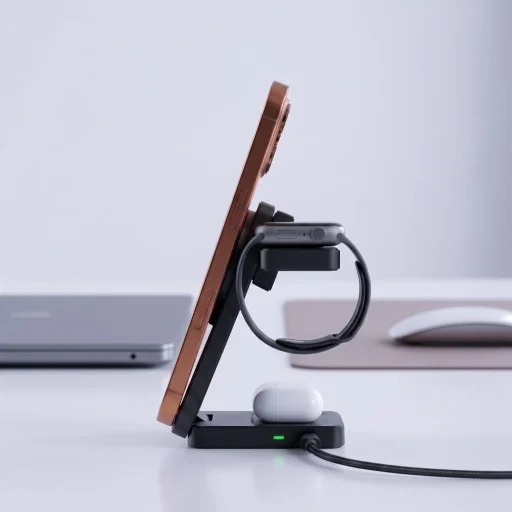 Tech-protect A56 3v1 magnetická bezdrôtová nabíjačka MagSafe 25W Qi2.2 čierna - 8