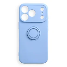 Apple iPhone 17 Pro / 18 Pro svetlomodré silikónové puzdro s prsteňom
