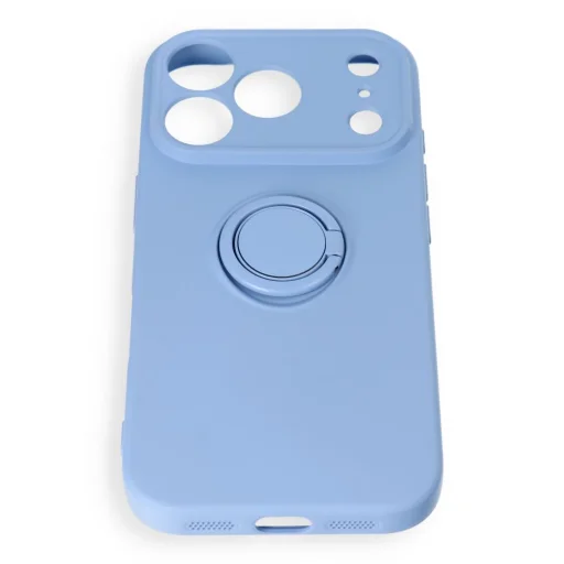 Apple iPhone 17 Pro / 18 Pro svetlomodré silikónové puzdro s prsteňom - 6