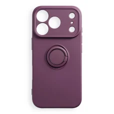Apple iPhone 17 Pro / 18 Pro tmavočerešňové silikónové puzdro s vyklápacím krúžkom