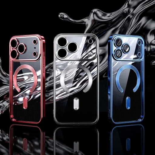 iPhone 17 Pro / 18 Pro 6,3" tmavočerešňové farebné chrómované magnetické puzdro - 6