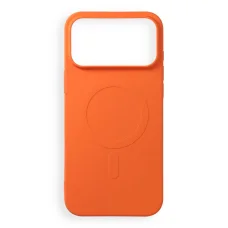  iPhone 17 Pro Max / 18 Pro Max narancssárga szilikon Mag tok, MagSafe-kompatibilis, nagy nyílással
