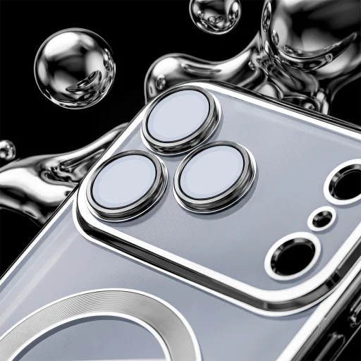  iPhone 17 Pro Max / 18 Pro Max ezüst TFO Color Chrome Mag TPU tok - 5