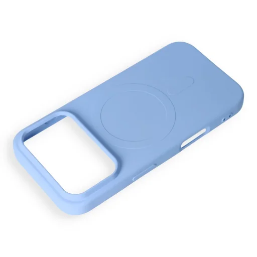  iPhone 17 Pro Max / 18 Pro Max világoskék szilikon Mag Cover tok, MagSafe (big hole) kompatibilis - 3