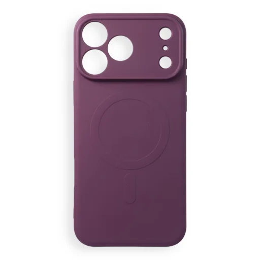  Apple iPhone 17 Pro Max / 18 Pro Max sötét cseresznye Silicone Mag Cover tok MagSafe kompatibilitással és kameravédelemmel - 1