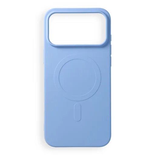  iPhone 17 Pro Max / 18 Pro Max világoskék szilikon Mag Cover tok, MagSafe (big hole) kompatibilis - 1