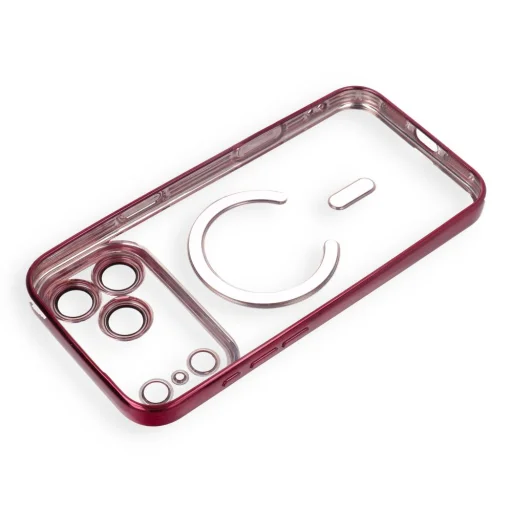  iPhone 17 Pro Max / 18 Pro Max sötét cseresznyepiros Electro Mag Cover MagSafe-kompatibilis tok - 4