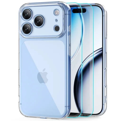 Apple iPhone 17 Pro / 18 Pro priehľadné puzdro Tech-Protect FlexAir + Glass Fit+ a 2 ks ochranné sklo na displej - 1