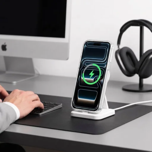 iPhone 17 Pro Max / 18 Pro Max Tech-Protect MagStand MagSafe CC priehľadné puzdro - 10