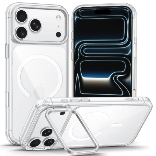 iPhone 17 Pro Max / 18 Pro Max Tech-Protect MagStand MagSafe CC priehľadné puzdro - 1