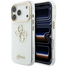 iPhone 18 Pro Max / iPhone 17 Pro Max biele puzdro Guess IML 4G Script Metal