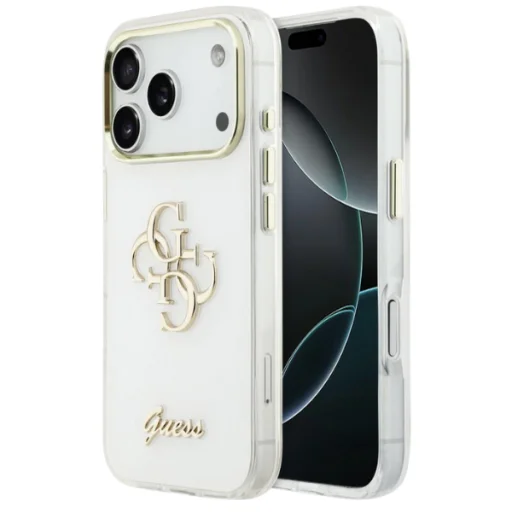 iPhone 18 Pro Max / iPhone 17 Pro Max biele puzdro Guess IML 4G Script Metal - 10