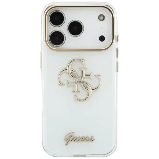 iPhone 18 Pro / iPhone 17 Pro biely kryt Guess HC IML 4G Script Metal - 3