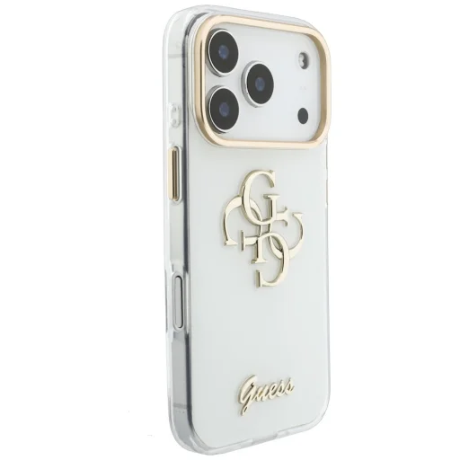 iPhone 18 Pro / iPhone 17 Pro biely kryt Guess HC IML 4G Script Metal - 4