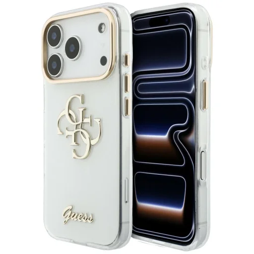 iPhone 18 Pro / iPhone 17 Pro biely kryt Guess HC IML 4G Script Metal - 1