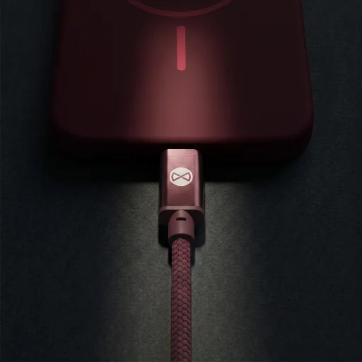 Forever Vibe USB-C – USB-C kábel 1 m 60 W bordový - 7