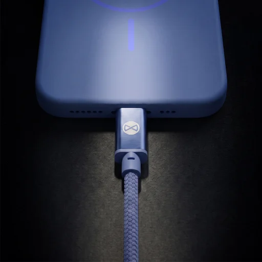 Forever Vibe USB-C – USB-C kábel 1 m 60 W svetlomodrý - 7