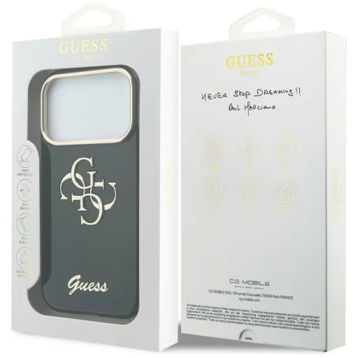 iPhone 18 Pro / iPhone 17 Pro čierne puzdro Guess HC IML 4G Script Metal - 8