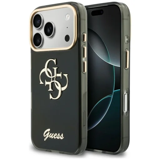 iPhone 18 Pro / iPhone 17 Pro čierne puzdro Guess HC IML 4G Script Metal - 1