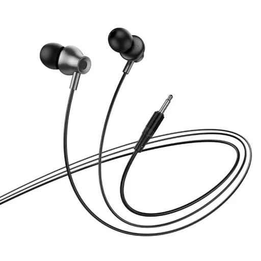 Hoco M119 káblové slúchadlá s mikrofónom a 3,5 mm mini jack konektorom, čierne - 3